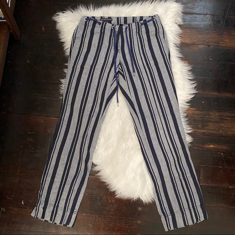 346 brooks brothers blue striped linen pants sz 4